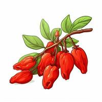 Goji berry 2d cartoon illustraton on white background high photo