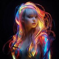 Glowing ribbons of technicolor brilliance photo