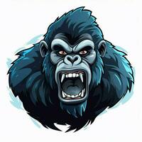 Gorilla 2d cartoon vector illustration on white background photo