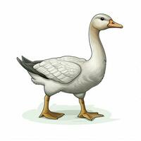 Goose 2d cartoon vector illustration on white background h photo