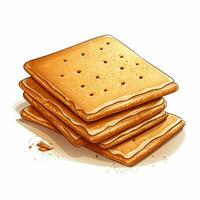 Graham Crackers 2d vector illustration cartoon in white ba photo