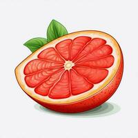 Grapefruit 2d cartoon illustraton on white background high photo