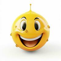 sonriendo cara con sudor emoji en blanco antecedentes alto qu foto