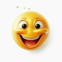 sonriendo cara con sudor emoji en blanco antecedentes alto qu foto