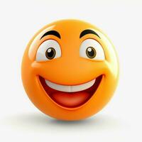 sonriendo cara emoji en blanco antecedentes alto calidad 4k hd foto