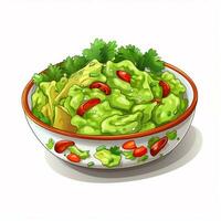 guacamole 2d vector ilustración dibujos animados en blanco backgrou foto