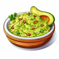 guacamole 2d vector ilustración dibujos animados en blanco backgrou foto