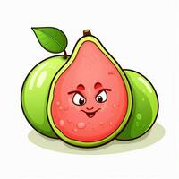 Guava 2d cartoon illustraton on white background high qual photo