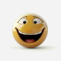 Grinning Face emoji on white background high quality 4k hd photo