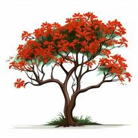 Gulmohar 2d cartoon illustraton on white background high q photo