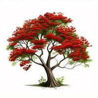 Gulmohar 2d cartoon illustraton on white background high q photo