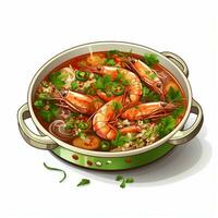 Gumbo 2d vector illustration cartoon in white background h photo