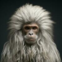 Hairy primate closely related to humans photo