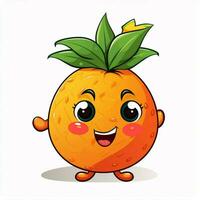 hala Fruta 2d dibujos animados vector ilustración en blanco centrico foto