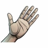 Hand with Fingers Splayed 2d cartoon illustraton on white photo