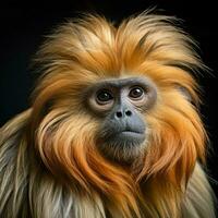 Hairy primate closely related to humans photo