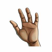 Hand with Fingers Splayed 2d cartoon illustraton on white photo
