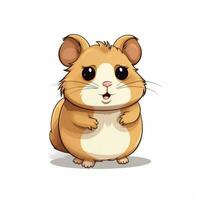 Hamster 2d cartoon vector illustration on white background photo