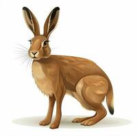 Hare 2d cartoon vector illustration on white background hi photo