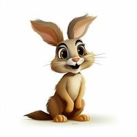 Hare 2d cartoon vector illustration on white background hi photo