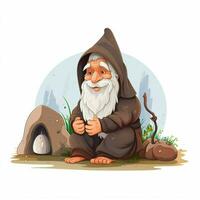 Hermit 2d cartoon vector illustration on white background photo