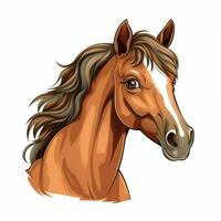 caballo 2d dibujos animados vector ilustración en blanco antecedentes h foto