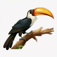 Hornbill 2d cartoon illustraton on white background high q photo