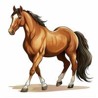 caballo 2d vector ilustración dibujos animados en blanco antecedentes h foto