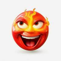 caliente cara emoji en blanco antecedentes alto calidad 4k hdr foto