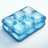 Ice Tray 2d cartoon illustraton on white background high q photo