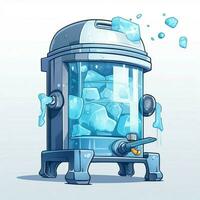 Ice Maker 2d cartoon illustraton on white background high photo