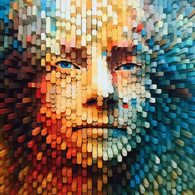 Epic Face Emoji Pixel Art Brick Mosaic