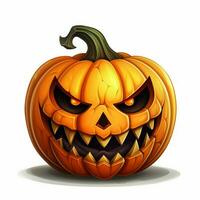 Jack-O-Lantern 2d cartoon illustraton on white background photo