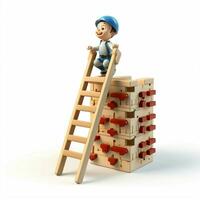 Jacobs ladder toy 2d cartoon illustraton on white backgrou photo