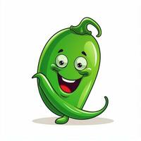 Jalapeno 2d vector illustration cartoon in white backgroun photo