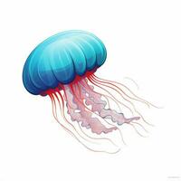 Jellyfish 2d cartoon vector illustration on white backgrou photo