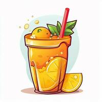 Juice 2d cartoon vector illustration on white background h photo