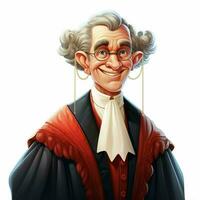 Judge 2d cartoon illustraton on white background high qual photo