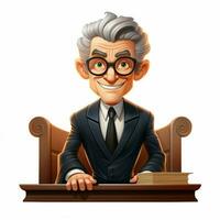 Judge 2d cartoon illustraton on white background high qual photo