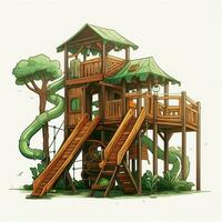 Jungle gym 2d cartoon illustraton on white background high photo