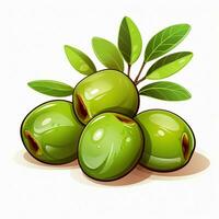 Jujube 2d cartoon illustraton on white background high qua photo