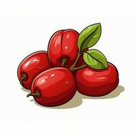 Jujube 2d cartoon illustraton on white background high qua photo