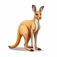 Kangaroo 2d cartoon vector illustration on white backgroun photo