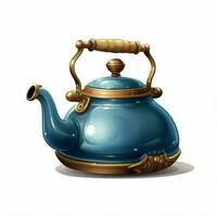 Kettle 2d cartoon illustraton on white background high qua photo