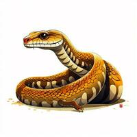 King Cobra 2d cartoon vector illustration on white backgro photo