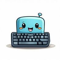 Keycap 2d cartoon vector illustration on white background photo