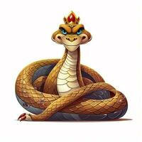 King Cobra 2d cartoon vector illustration on white backgro photo