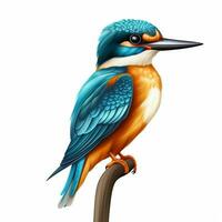 Kingfisher 2d cartoon illustraton on white background high photo