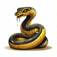 King Cobra 2d cartoon vector illustration on white backgro photo