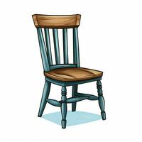 Kitchen Chair 2d cartoon illustraton on white background h photo